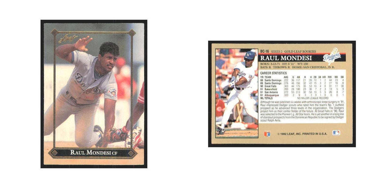 1992 Leaf Raul Mondesi Dodgers #BC-16