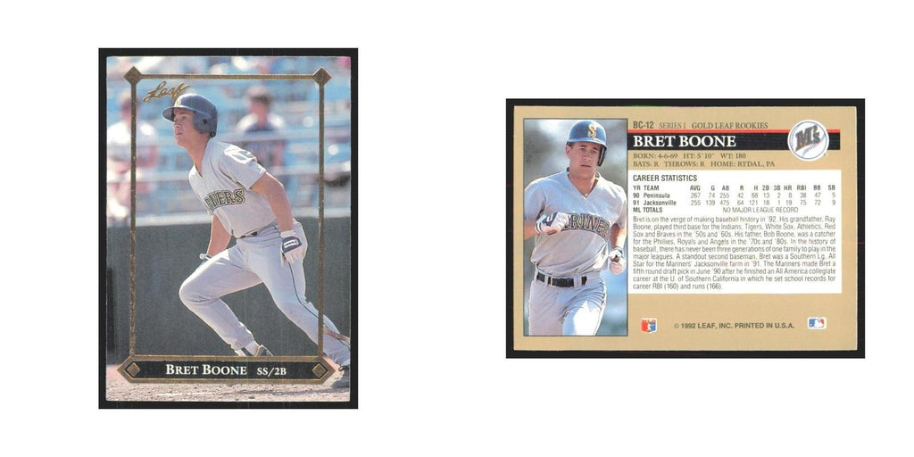1992 Leaf Bret Boone Mariners #BC-12