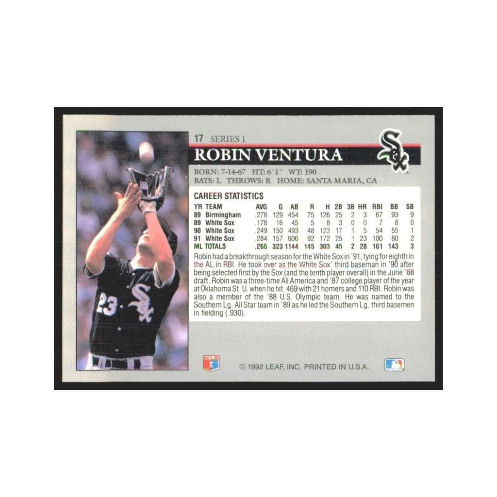 1992 Leaf Robin Ventura White Sox #17
