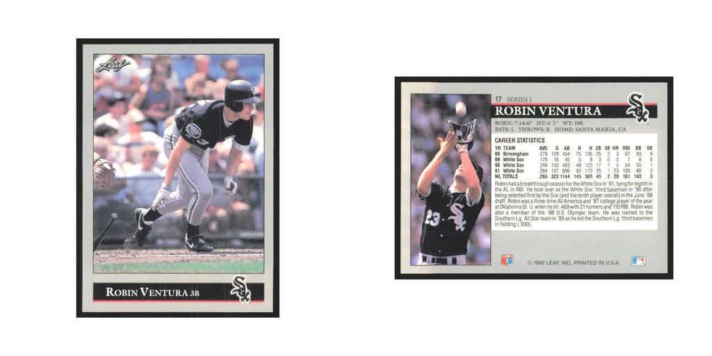 1992 Leaf Robin Ventura White Sox #17