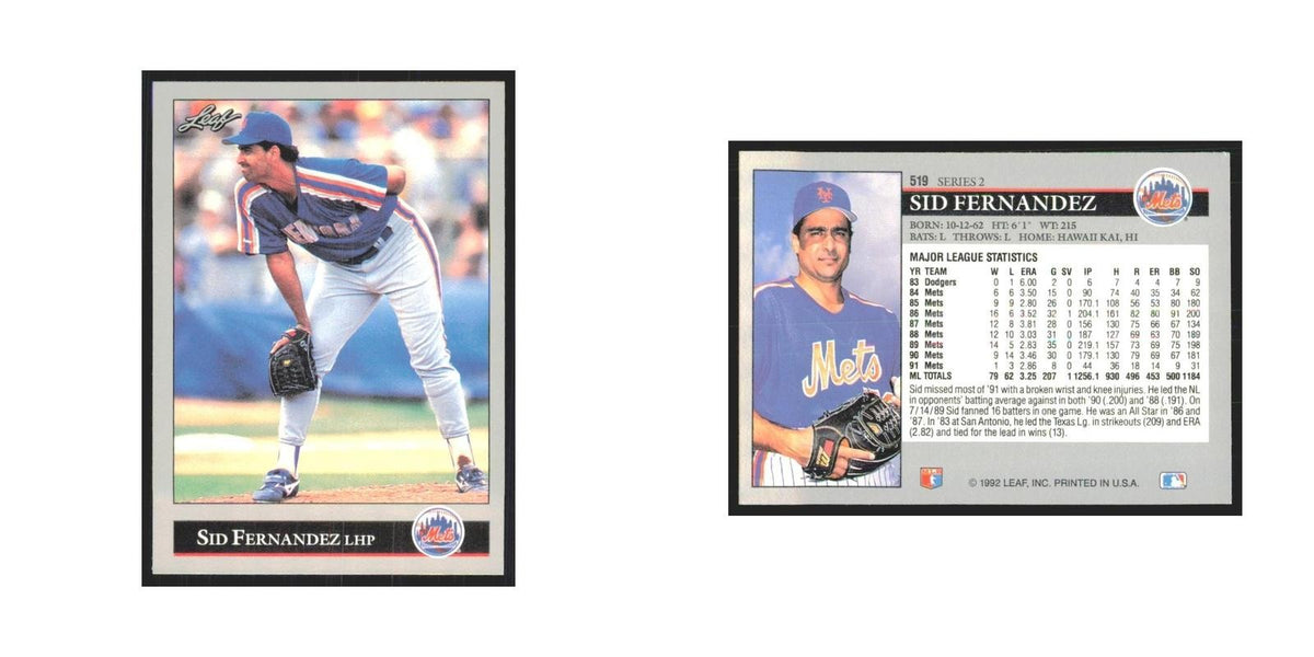 1992 Leaf Sid Fernandez Mets #519