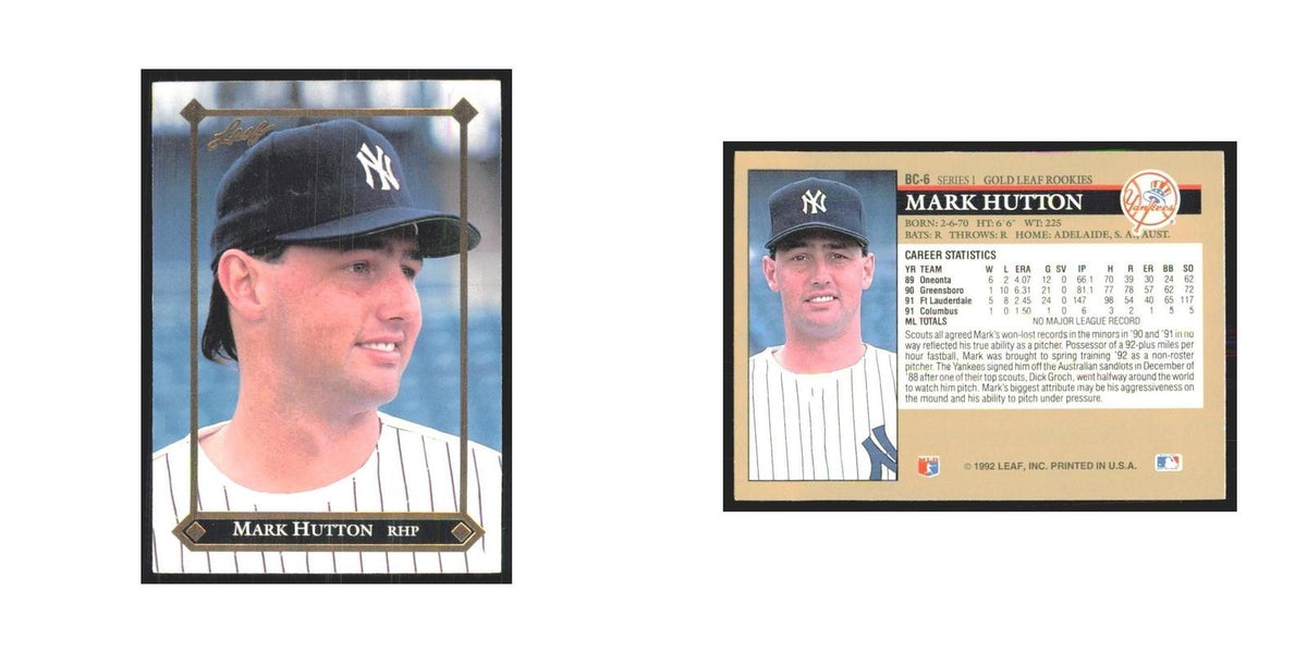 1992 Leaf Mark Hutton Yankees #BC-6