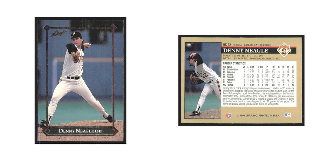 1992 Leaf Denny Neagle Pirates #BC-22