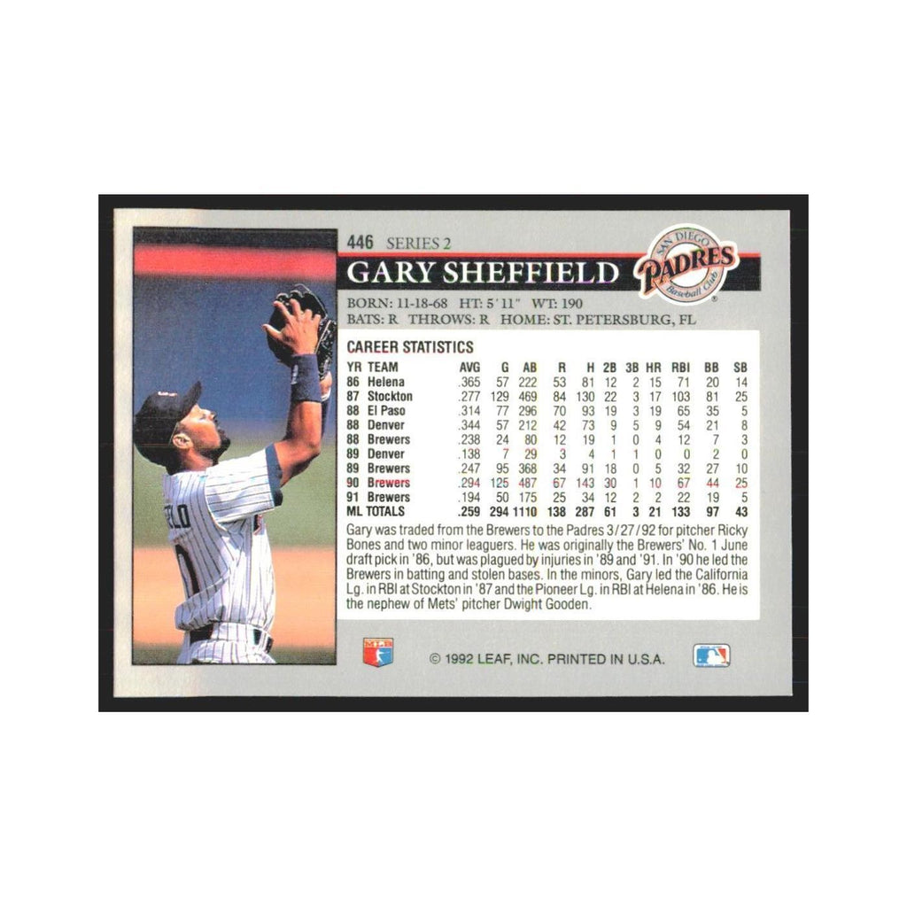1992 Leaf Gary Sheffield Padres #446