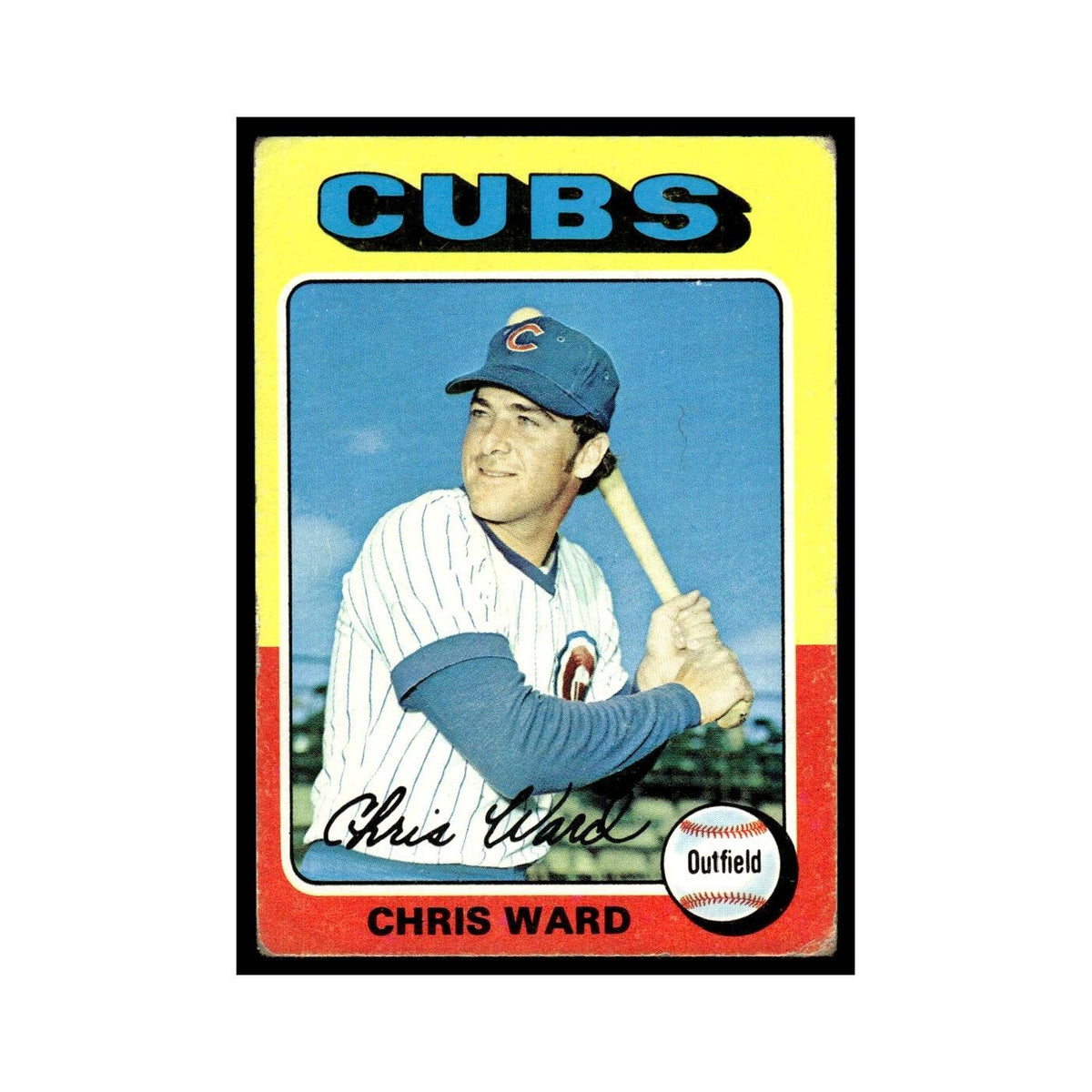 Chris Ward Rookie 1975 Topps (damaged) #587 Chicago Cubs Baseball Card Poor