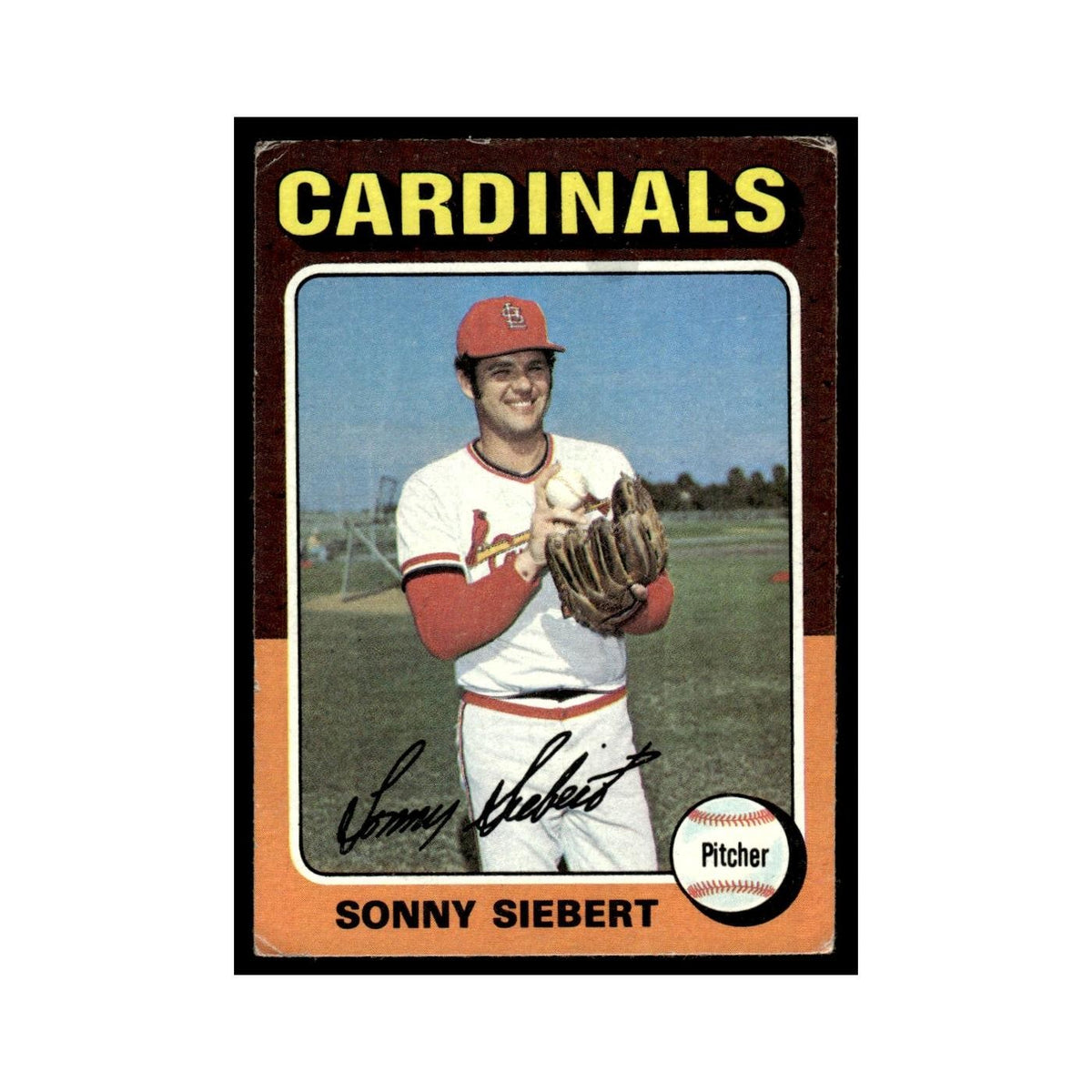 Sonny Siebert 1975 Topps (damaged) #328 St. Louis Cardinals Baseball Card Poor