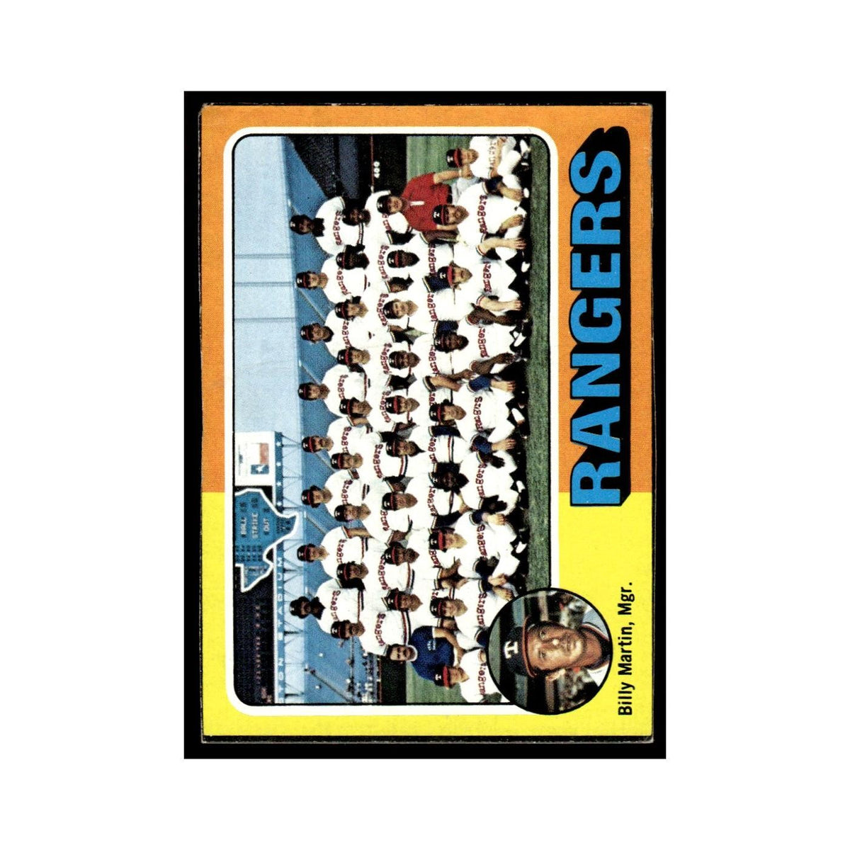 Texas Rangers - Billy Martin 1975 Topps (damaged) #511 Baseball Card Poor