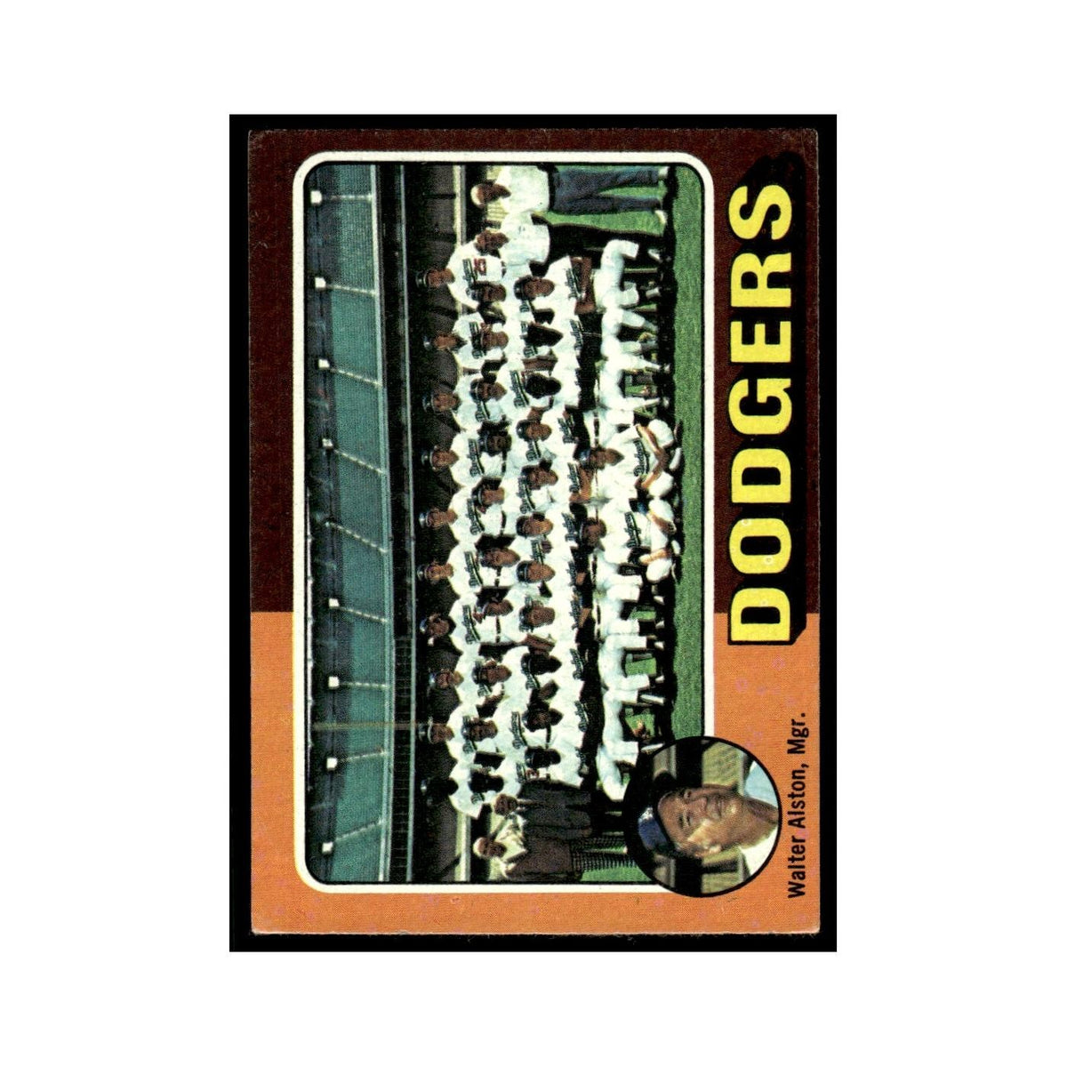 Los Angeles Dodgers - Walt Alston 1975 Topps (damaged) #361 Baseball Card Poor