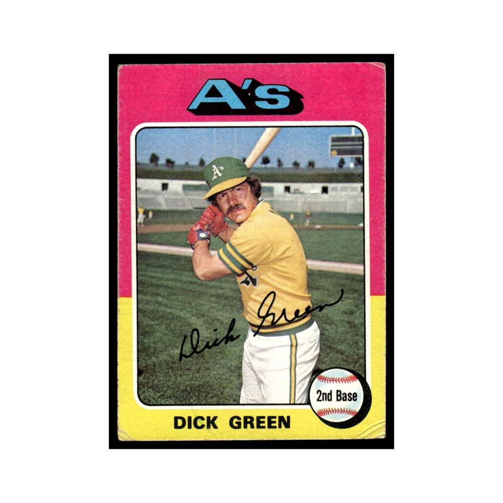 Dick Green 1975 Topps (damaged) #91 Oakland Athletics Baseball Card Poor