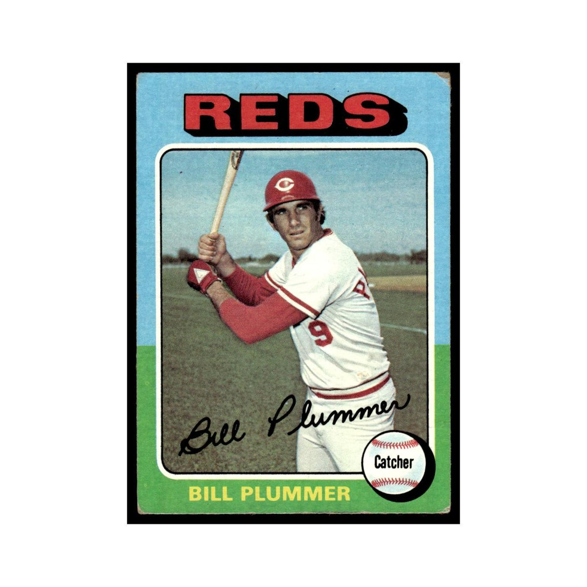 Bill Plummer 1975 Topps (damaged) #656 Cincinnati Reds Baseball Card Poor