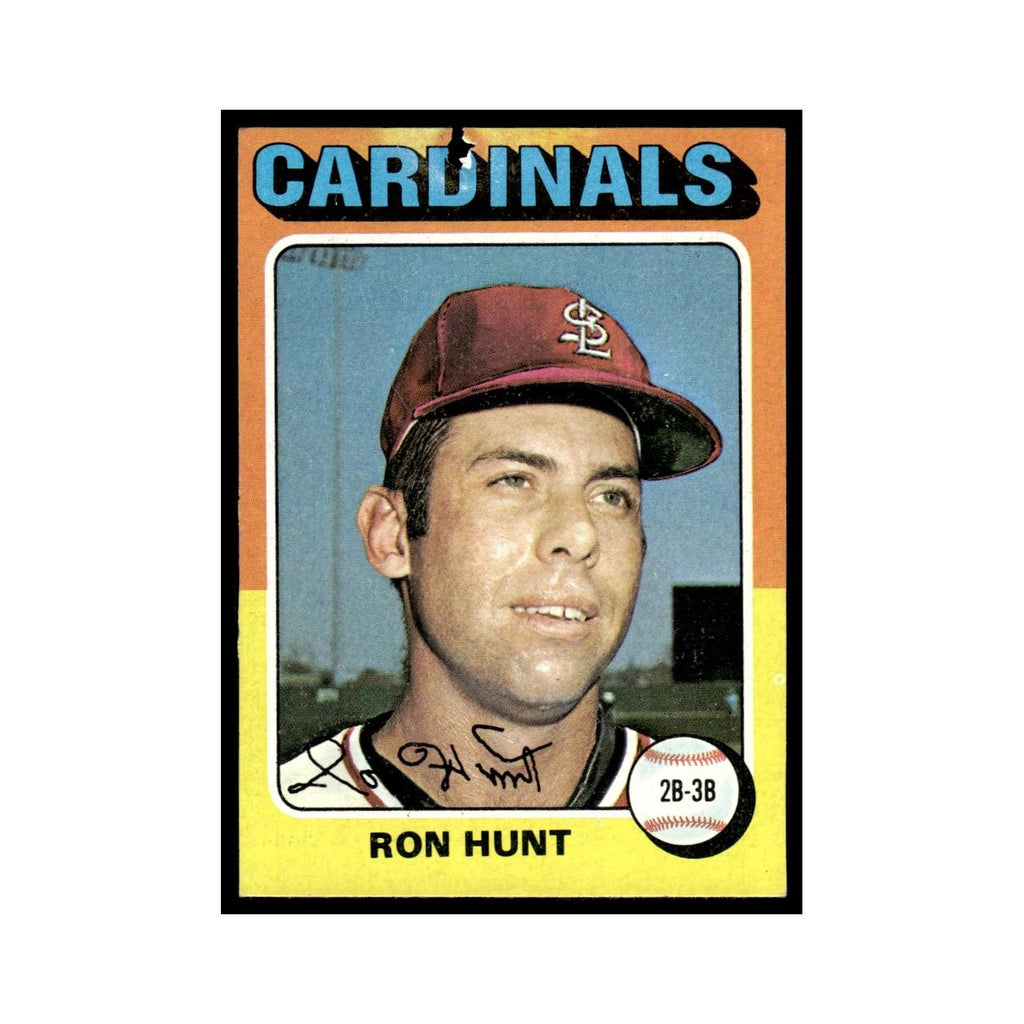 Ron Hunt 1975 Topps (damaged) #610 St. Louis Cardinals Baseball Card Poor