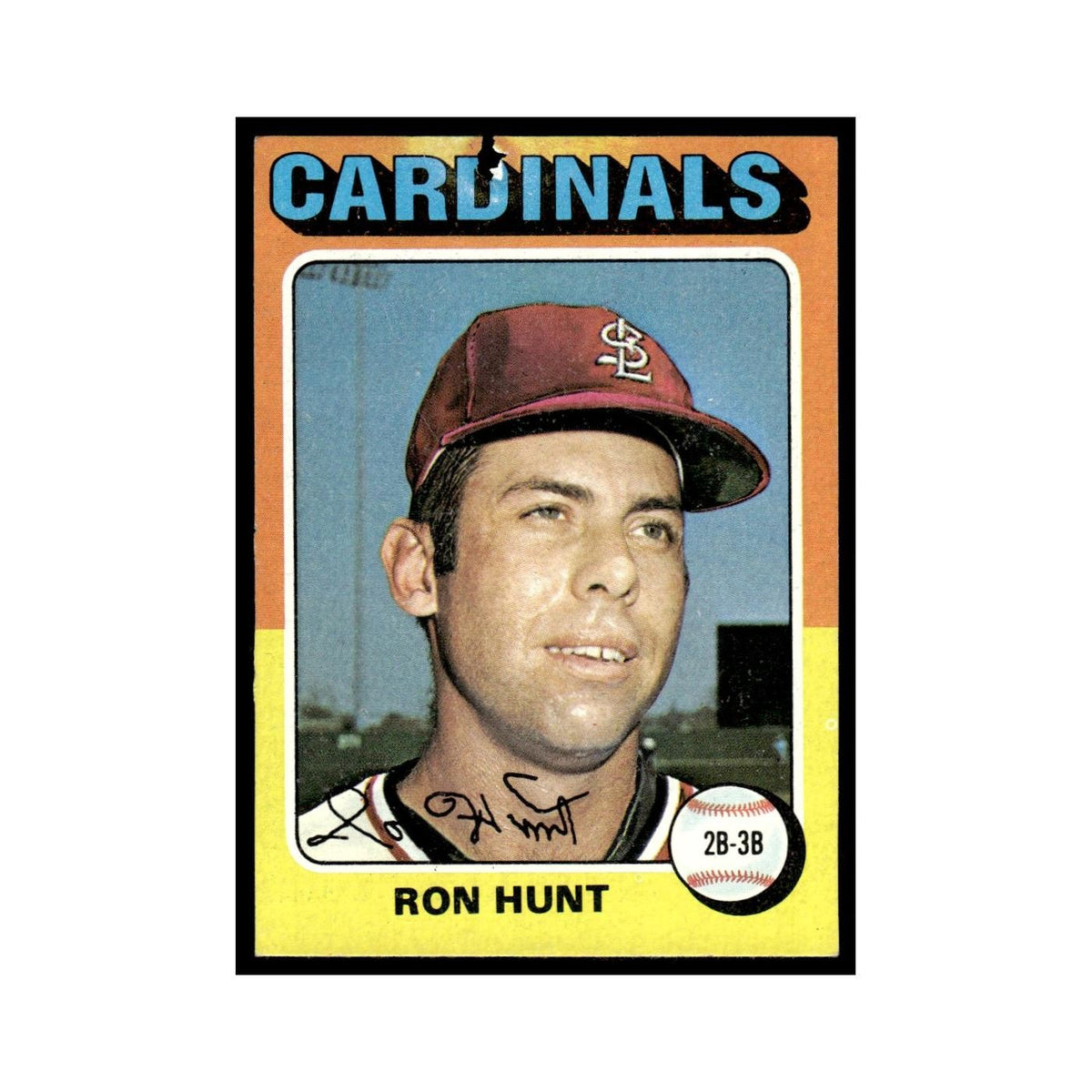 Ron Hunt 1975 Topps (damaged) #610 St. Louis Cardinals Baseball Card Poor
