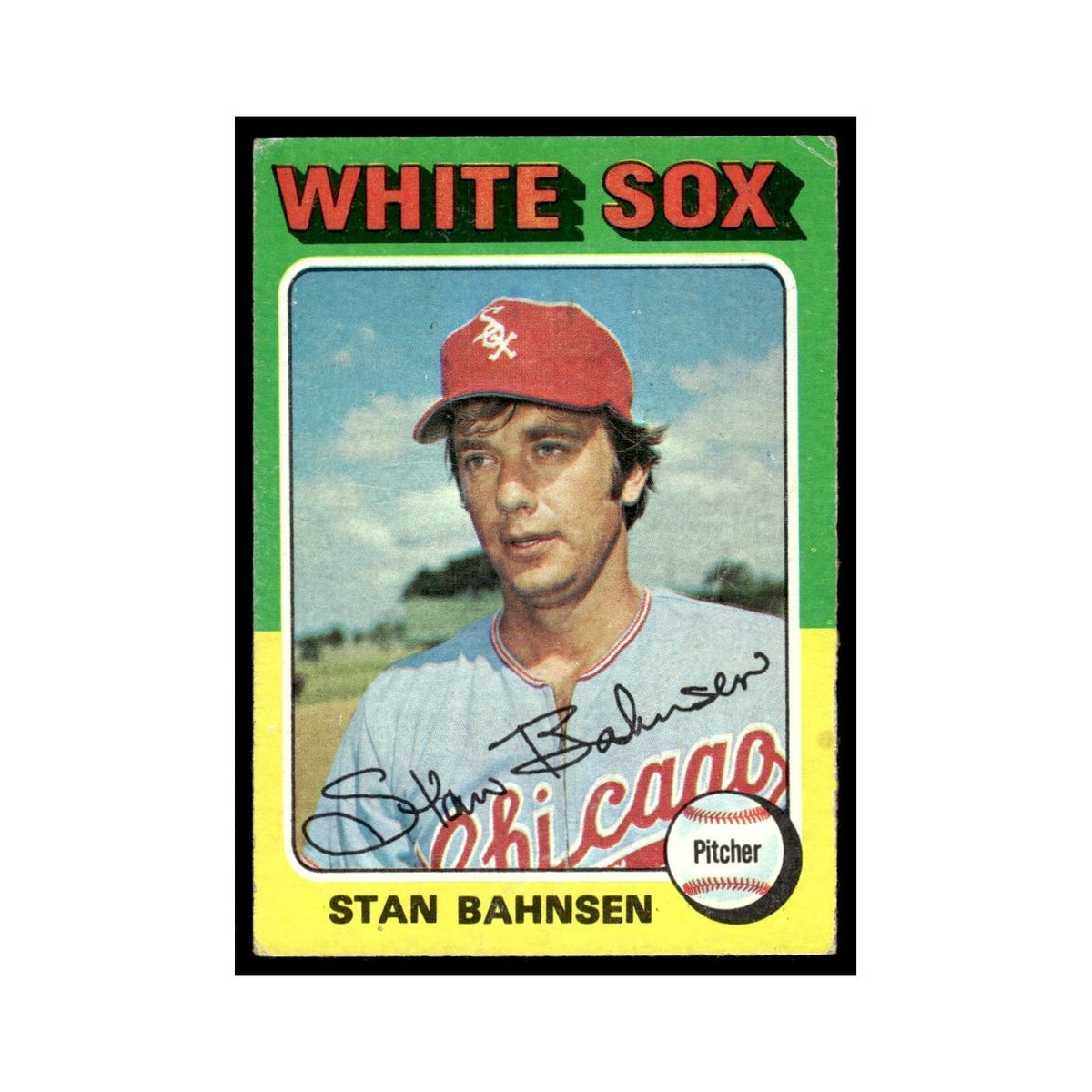 Stan Bahnsen 1975 Topps (damaged) #161 Chicago White Sox Baseball Card Poor