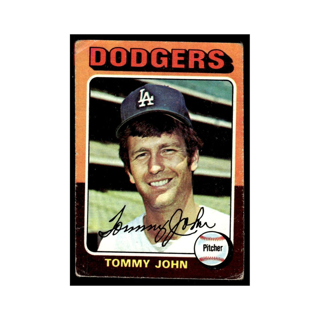 Tommy John 1975 Topps (damaged) #47 Los Angeles Dodgers Baseball Card Poor