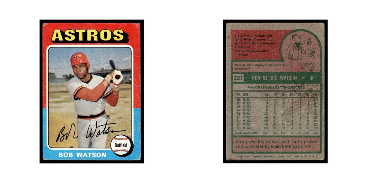 Bob Watson 1975 Topps (damaged) #227 Houston Astros Baseball Card Poor