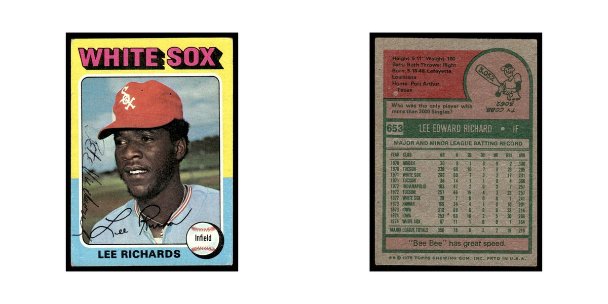 Lee Richards 1975 Topps (damaged) #653 Chicago White Sox Baseball Card Poor