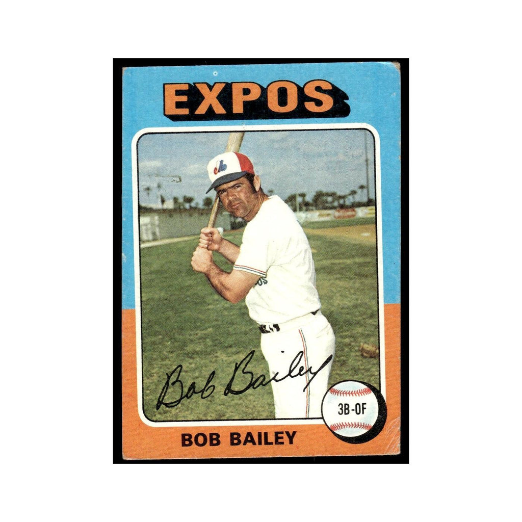 Bob Bailey 1975 Topps (damaged) #365 Montreal Expos Baseball Card Poor