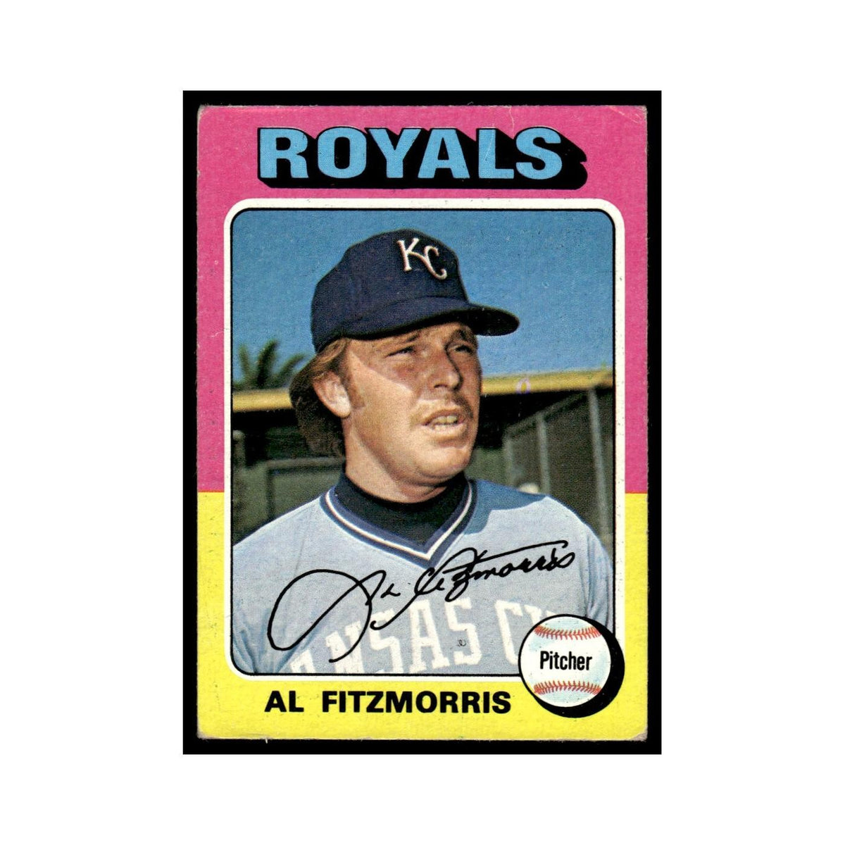 Al Fitzmorris 1975 Topps (damaged) #24 Kansas City Royals Baseball Card Poor