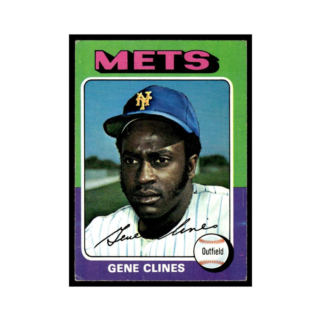 Gene Clines 1975 Topps (damaged) #575 New York Mets Baseball Card Poor