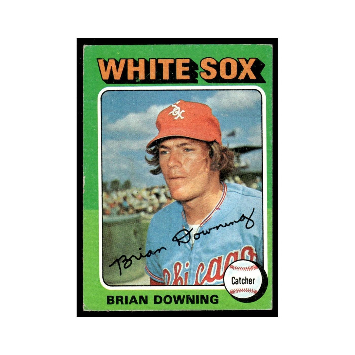 Brian Downing 1975 Topps (damaged) #422 Chicago White Sox Baseball Card Poor
