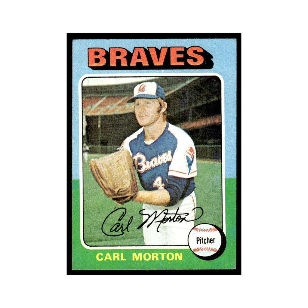 Carl Morton 1975 Topps (damaged) #237 Atlanta Braves Baseball Card Poor
