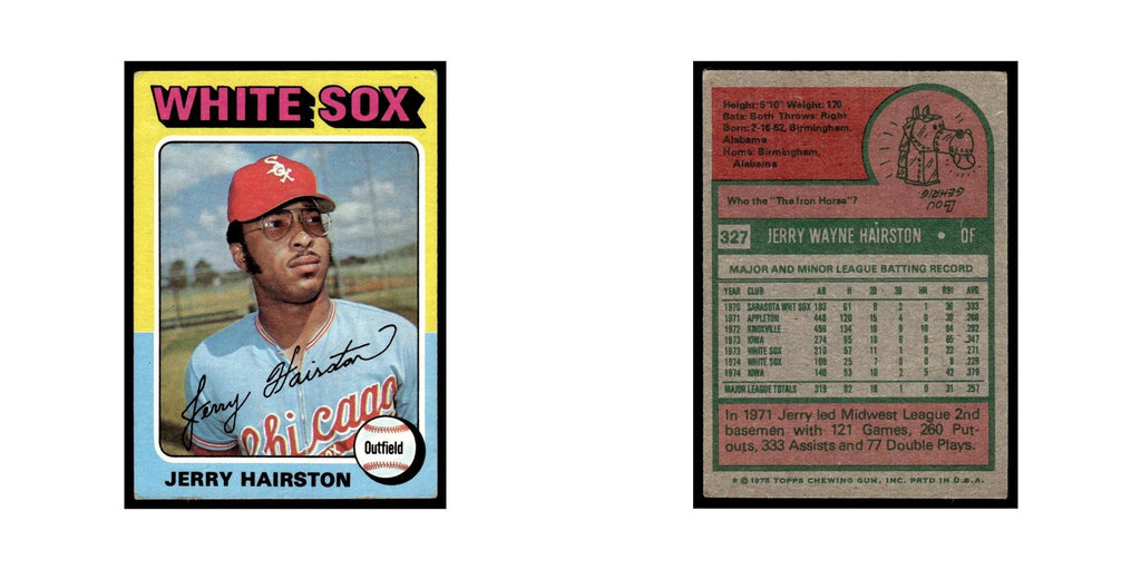 Jerry Hairston 1975 Topps (damaged) #327 Chicago White Sox Baseball Card Poor