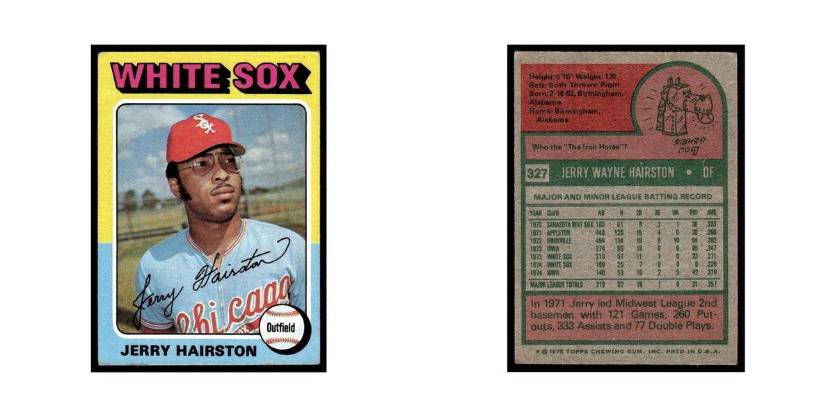 Jerry Hairston 1975 Topps (damaged) #327 Chicago White Sox Baseball Card Poor