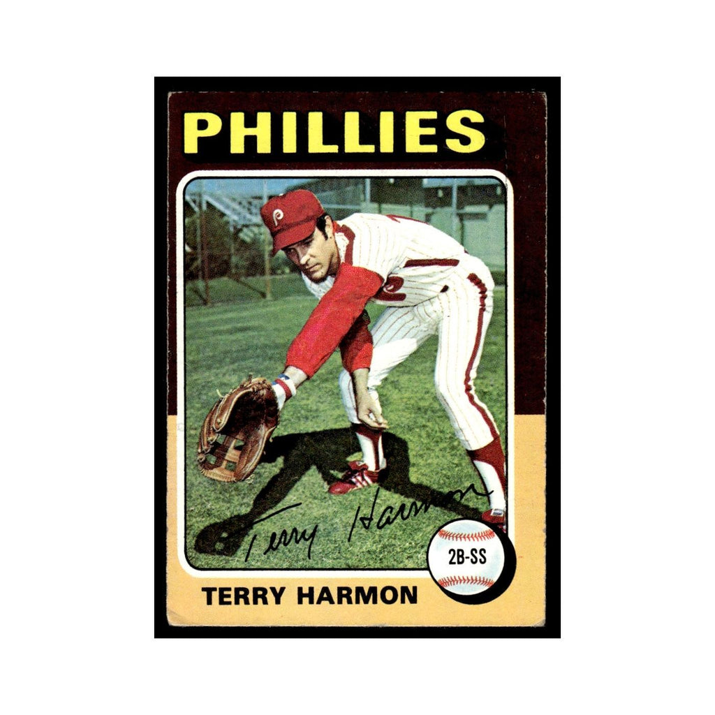 Terry Harmon 1975 Topps (damaged) #399 Philadelphia Phillies Baseball Card Poor