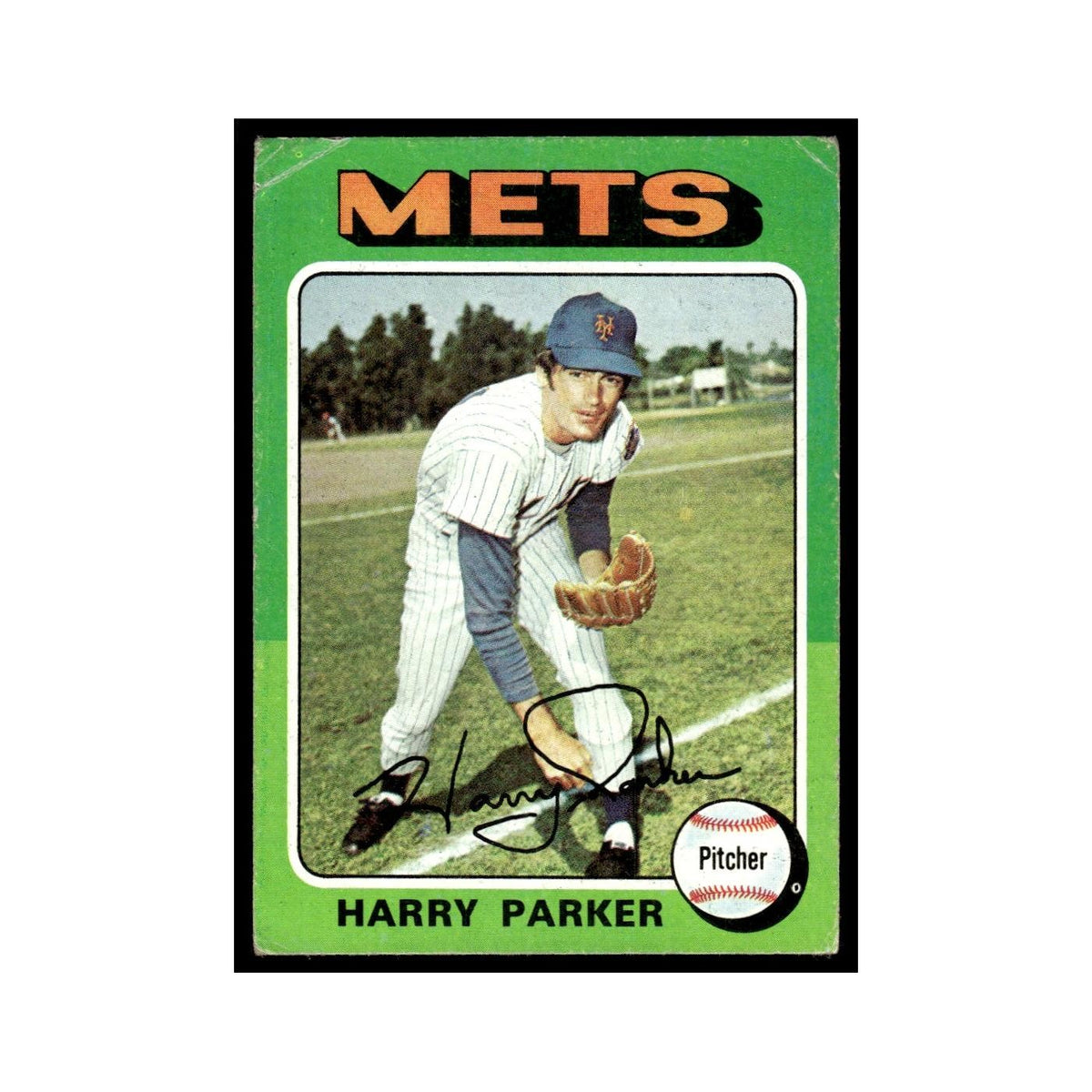 Harry Parker 1975 Topps (damaged) #214 New York Mets Baseball Card Poor