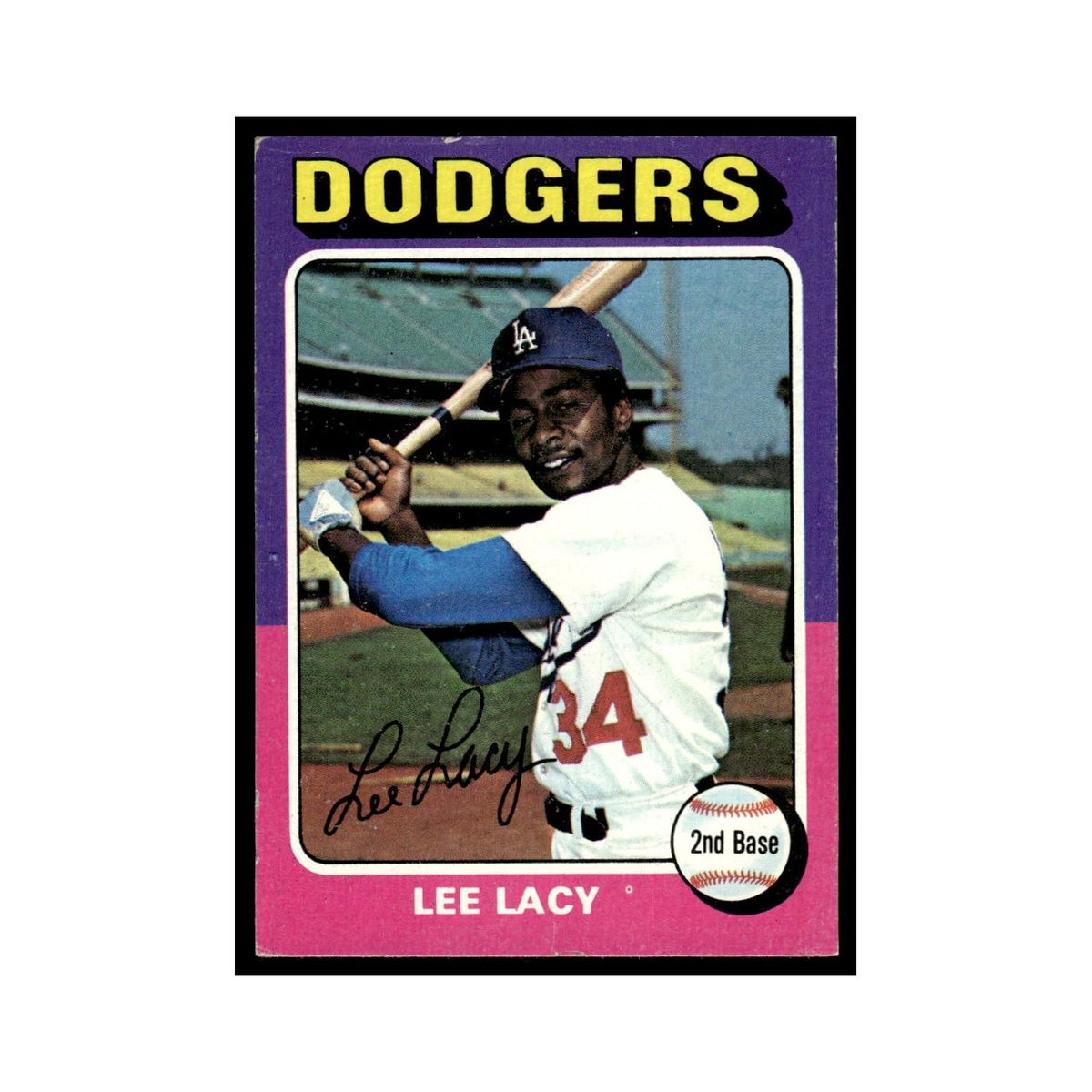 Lee Lacy 1975 Topps (damaged) #631 Los Angeles Dodgers Baseball Card Poor