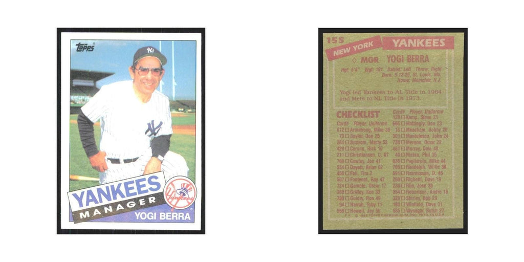 1985 Topps Yogi Berra Yankees #155