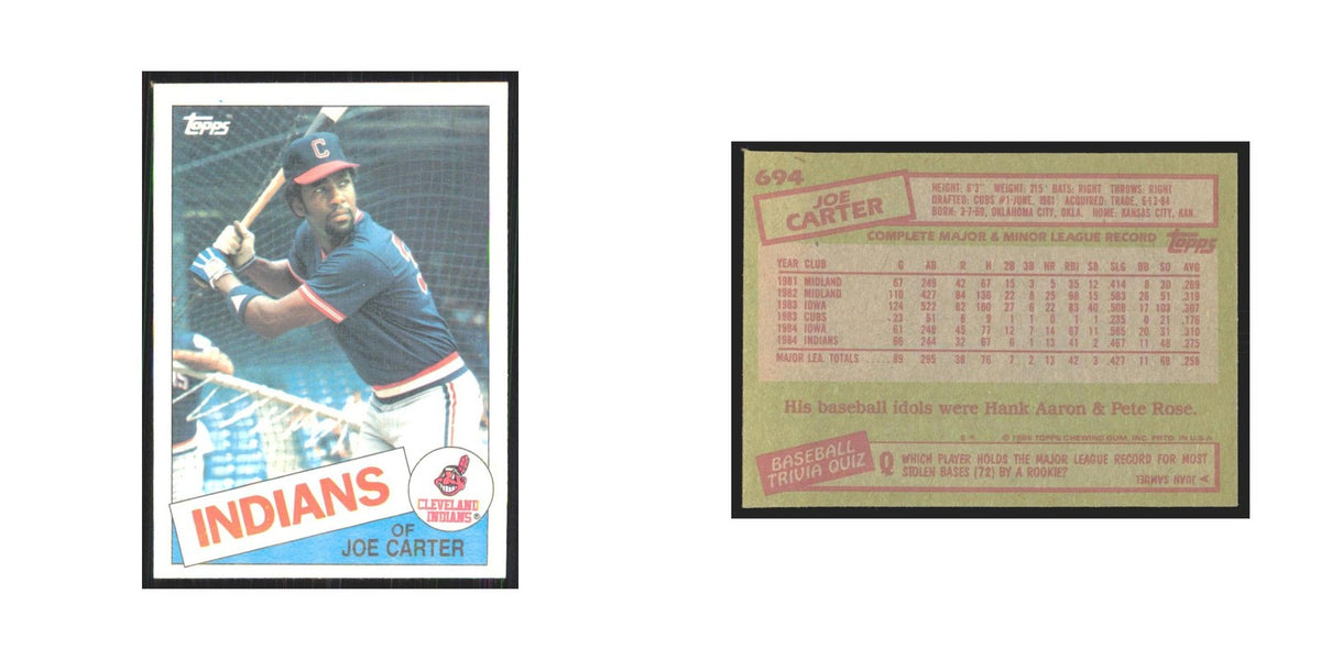 1985 Topps Joe Carter Indians #694
