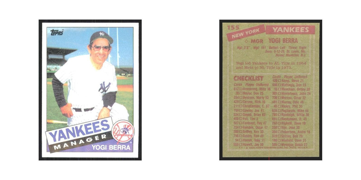1985 Topps Yogi Berra Yankees #155