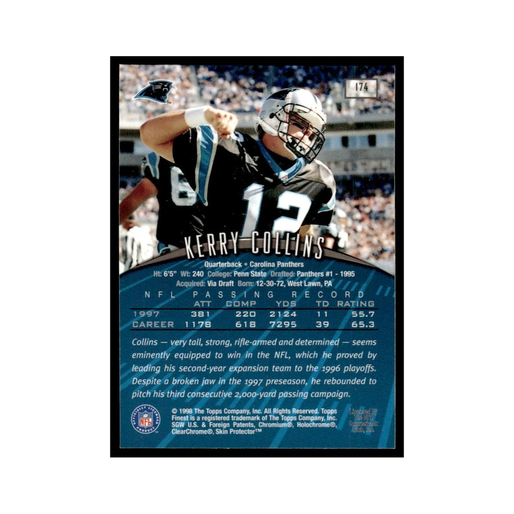 1998 Topps Finest with Coating Kerry Collins Panthers #174