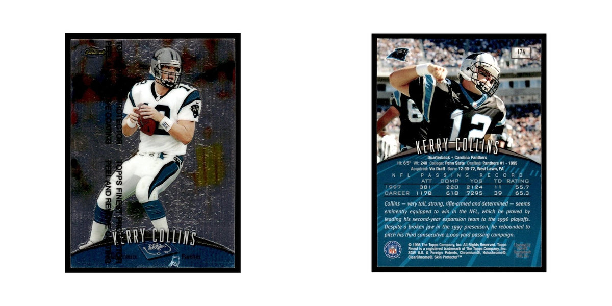 1998 Topps Finest with Coating Kerry Collins Panthers #174