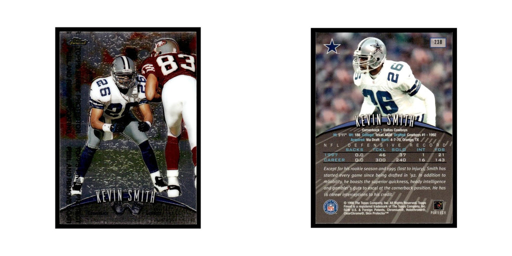 1998 Topps Finest with Coating Kevin Smith Cowboys #238
