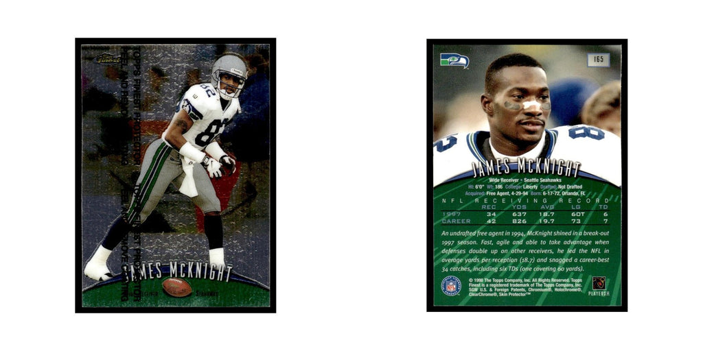 1998 Topps Finest with Coating James McKnight Seahawks #165