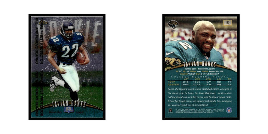 1998 Topps Finest with Coating Tavian Banks Jaguars #123