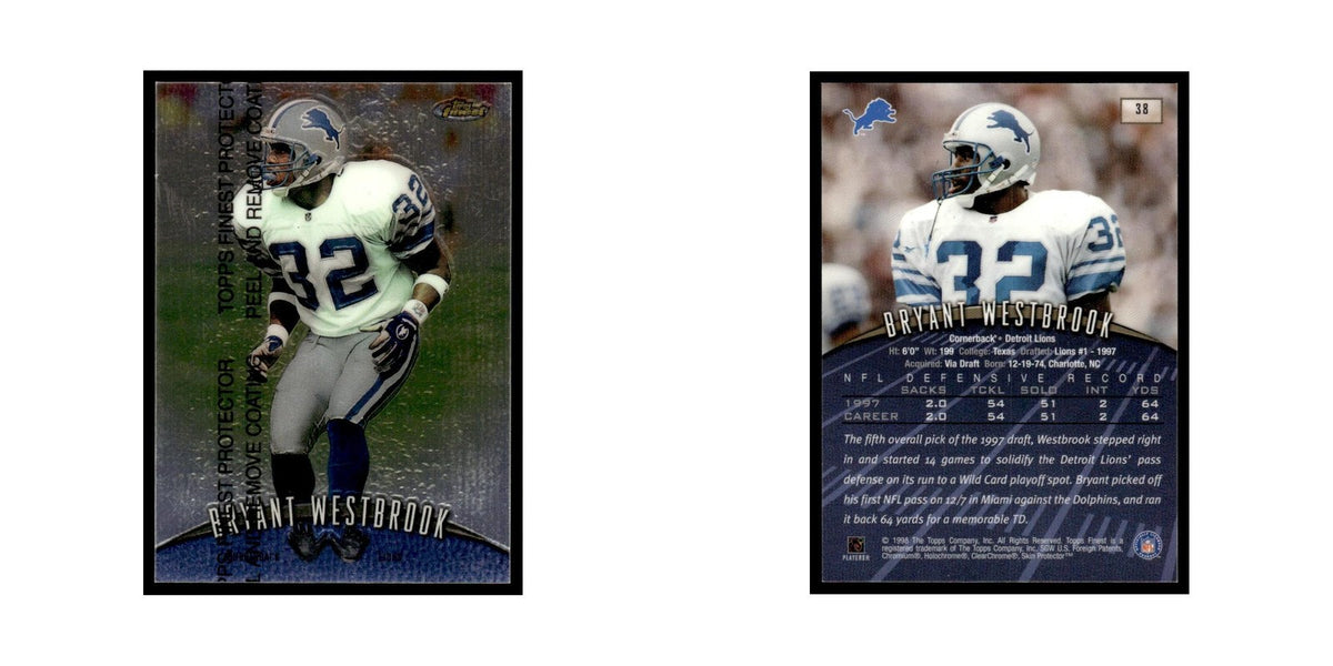 1998 Topps Finest with Coating Bryant Westbrook Lions #38