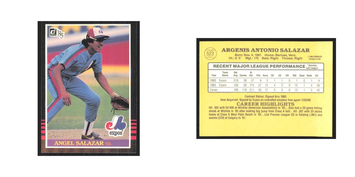 1985 Donruss Angel Salazar Montreal Expos #523