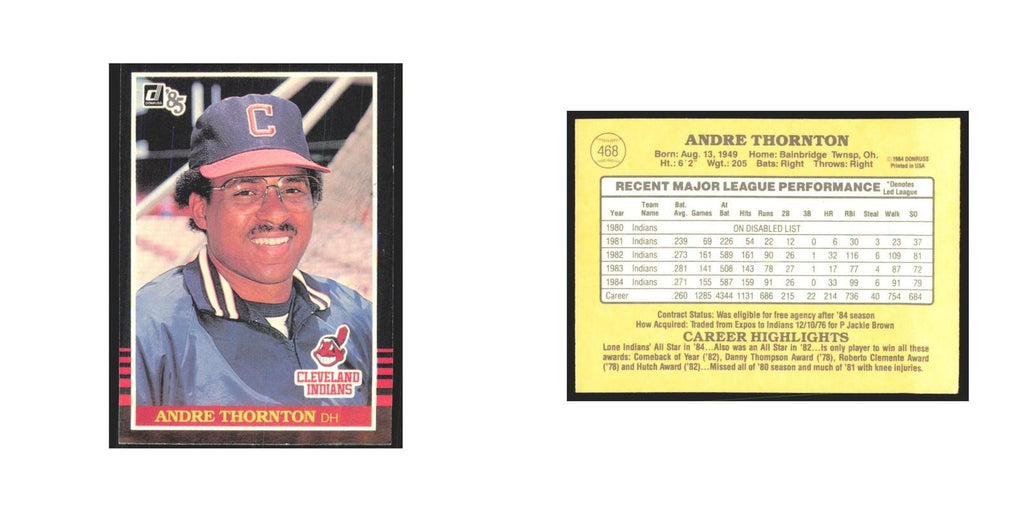 1985 Donruss Andre Thornton Indians #468