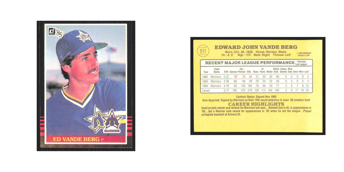 1985 Donruss Ed Vande Berg Mariners #511