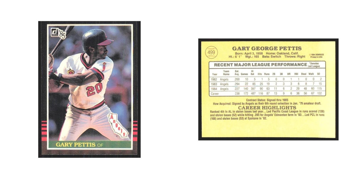 1985 Donruss Gary Pettis Angels #499