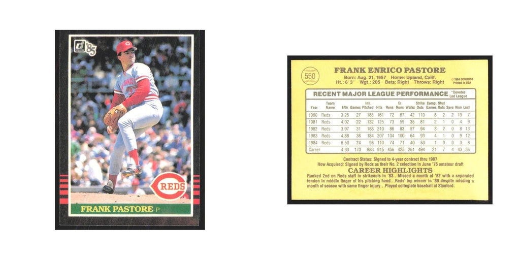 1985 Donruss Frank Pastore Reds #550