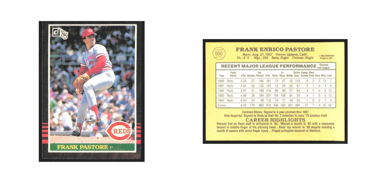 1985 Donruss Frank Pastore Reds #550