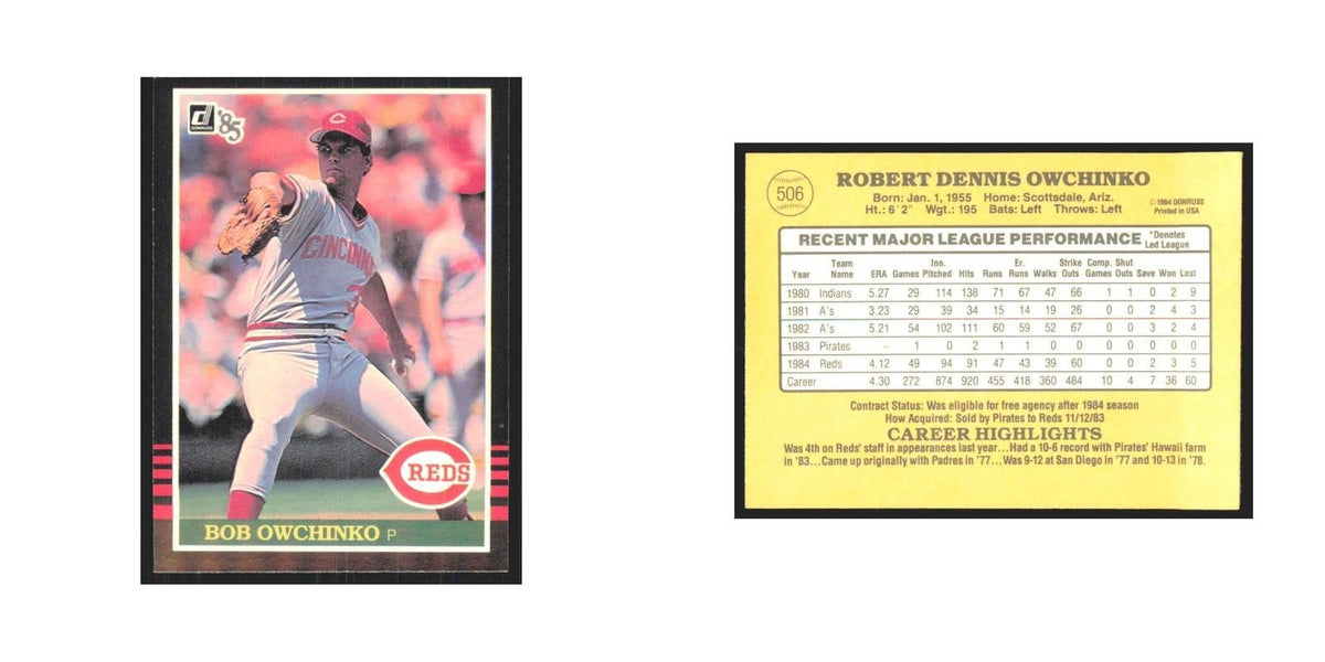 1985 Donruss Bob Owchinko Reds #506