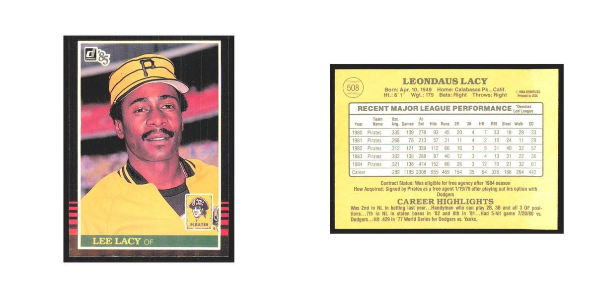 1985 Donruss Lee Lacy Pirates #508