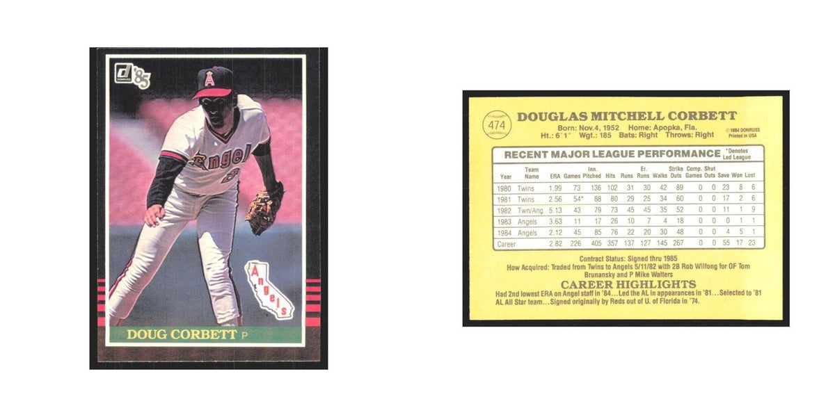 1985 Donruss Doug Corbett Angels #474