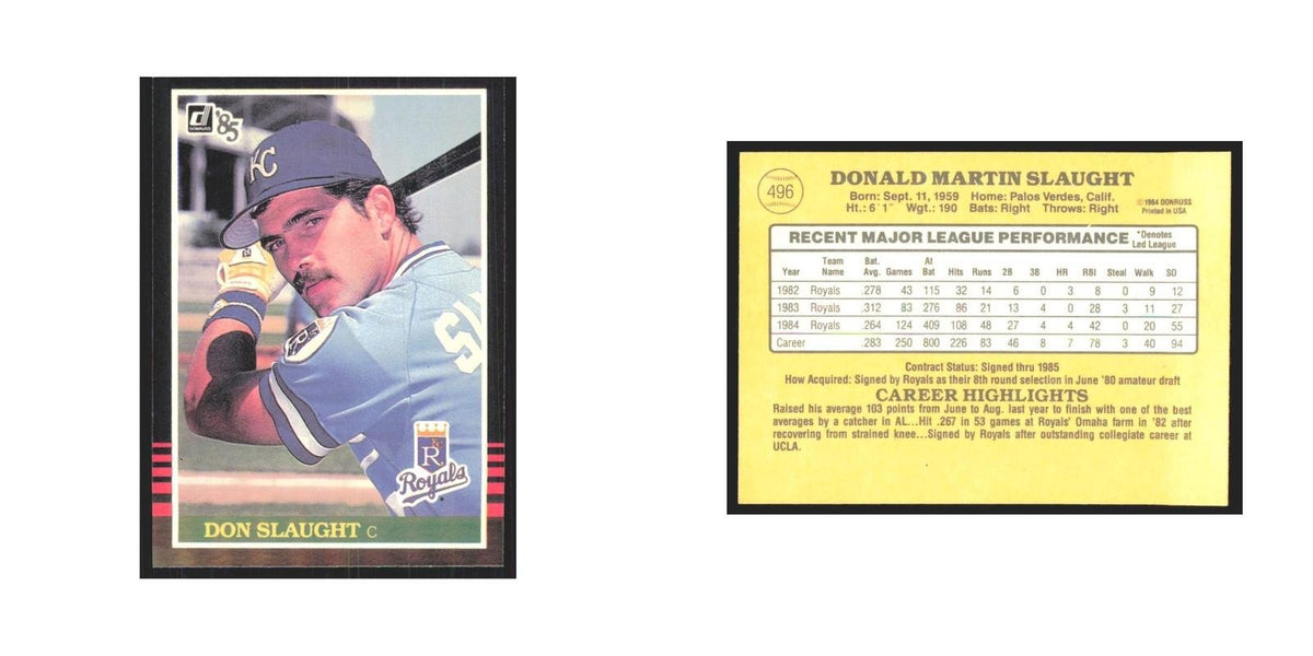 1985 Donruss Don Slaught Royals #496