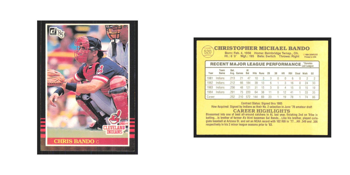 1985 Donruss Chris Bando Indians #520